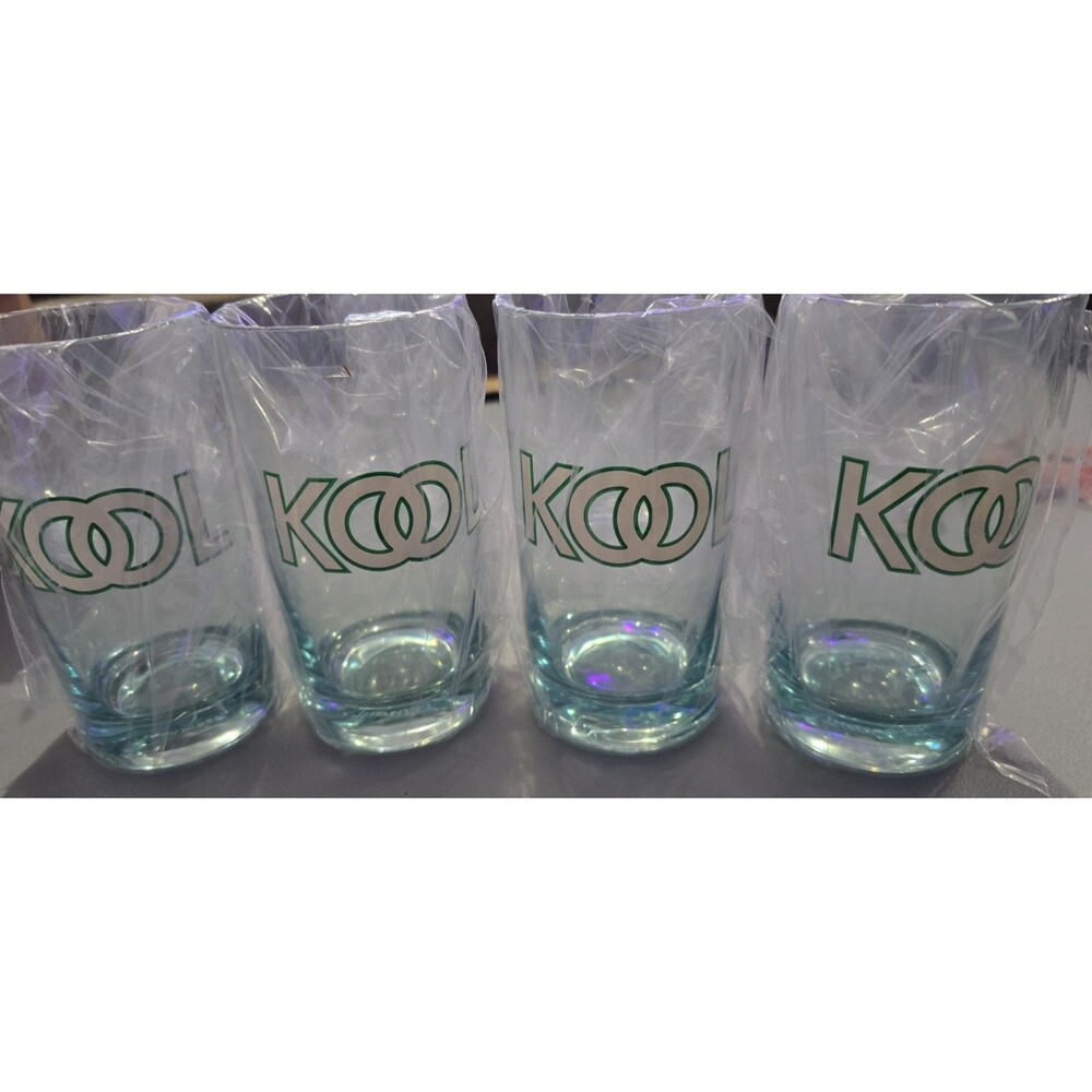 Vintage KOOL Cigarettes Acrylic Plastic Tumbler Glasses - Set of 4 - New in Box